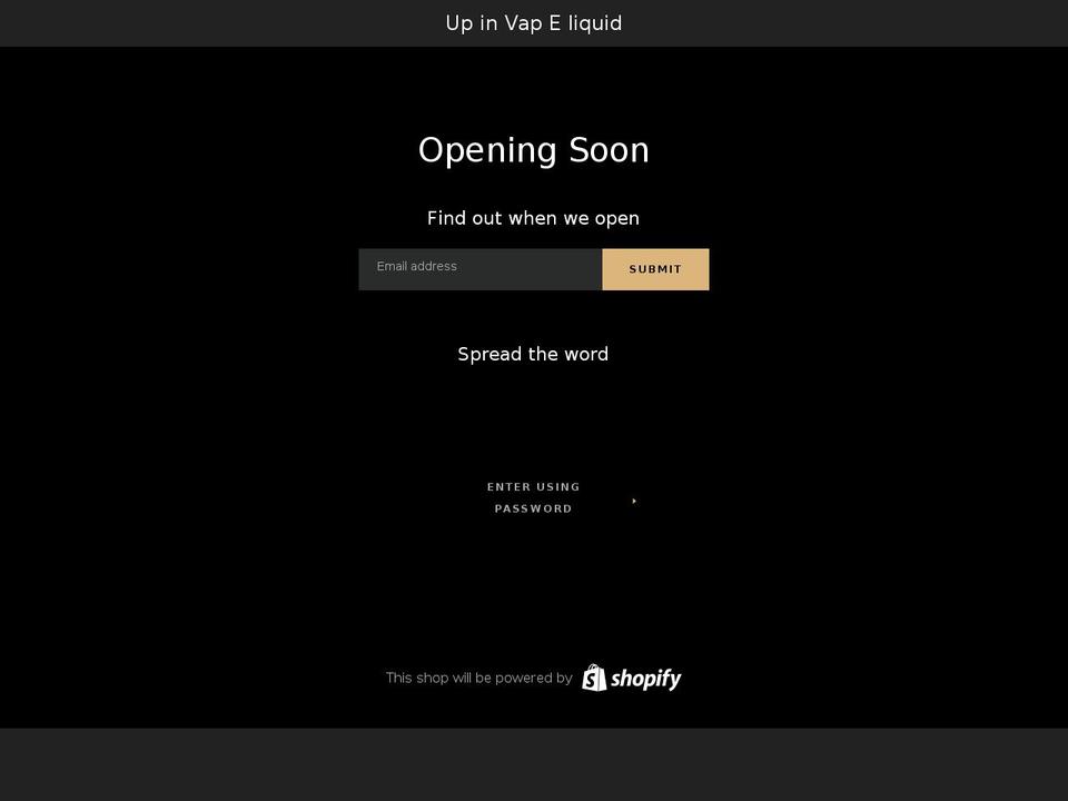 upinvap.com — Shopify storefront screenshot