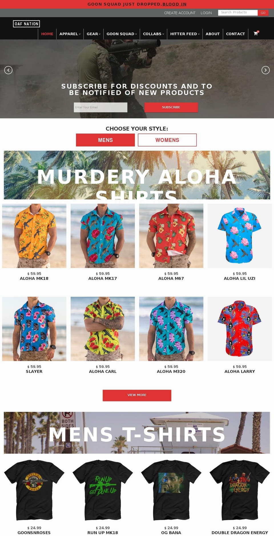 OAF GOON page updations Shopify theme site example upinyourmom.com