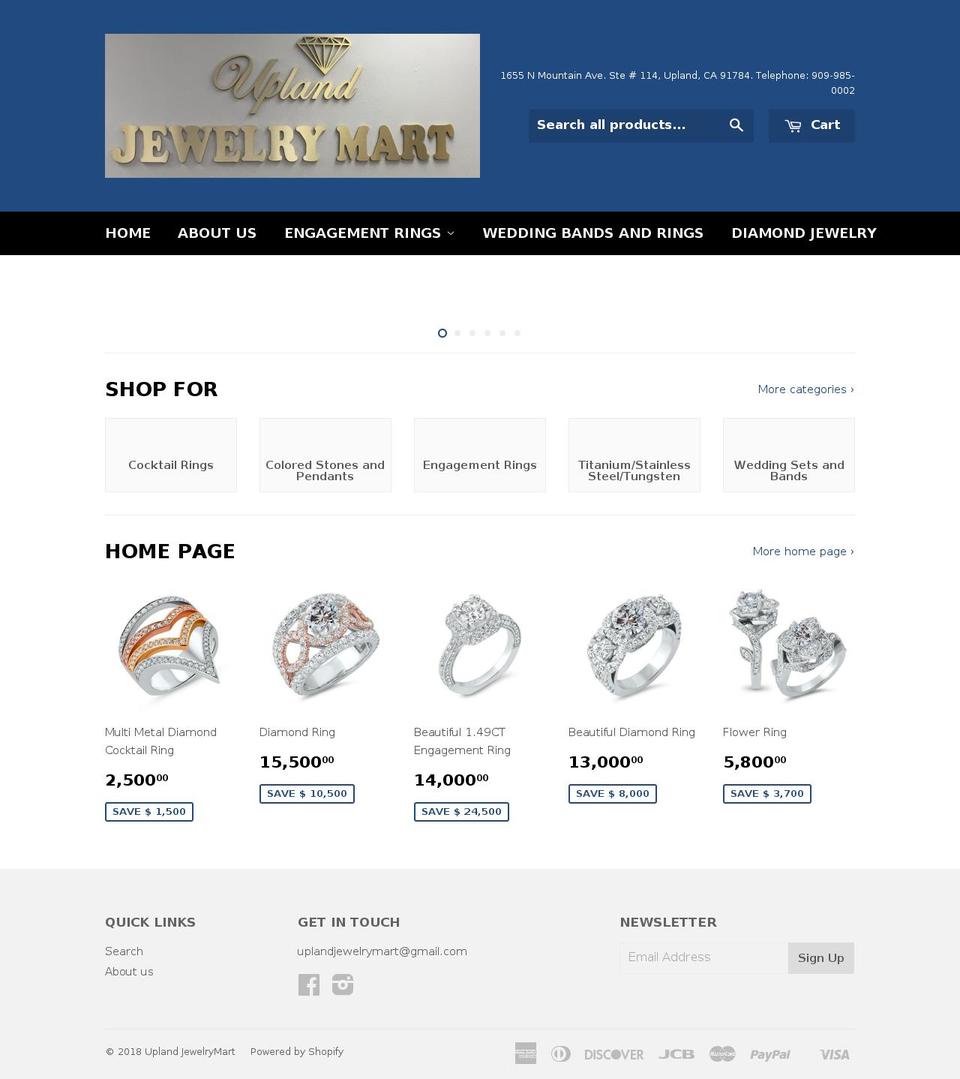 uplandjewelrymart.com shopify website screenshot