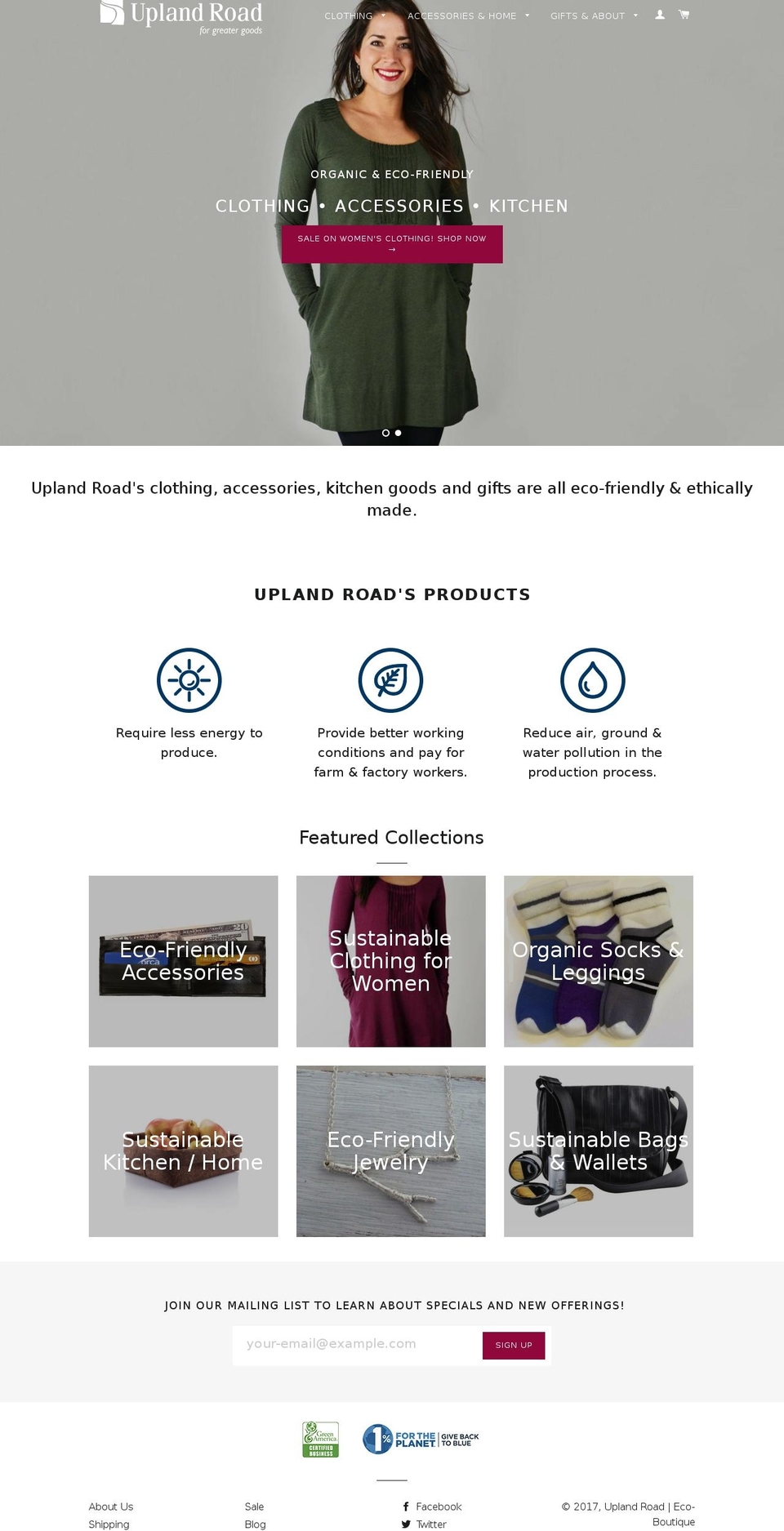 uplandroad.com shopify website screenshot
