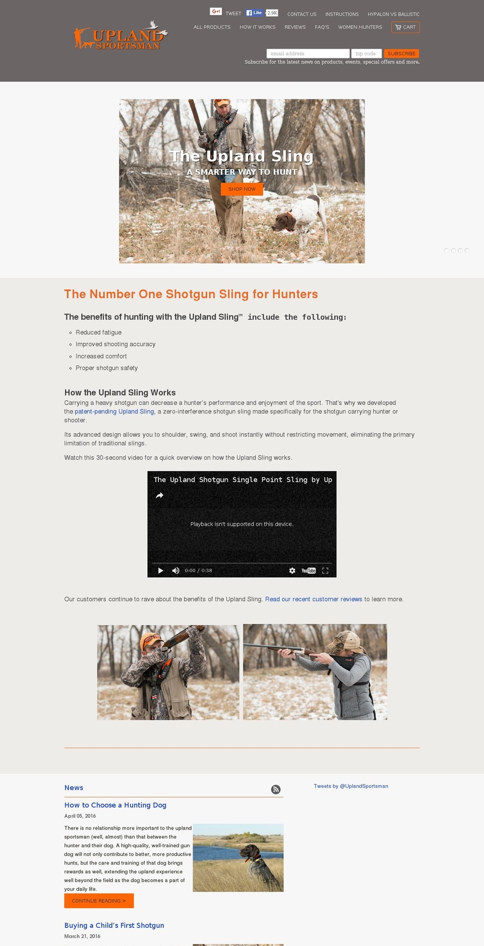 uplandsportsman.com shopify website screenshot