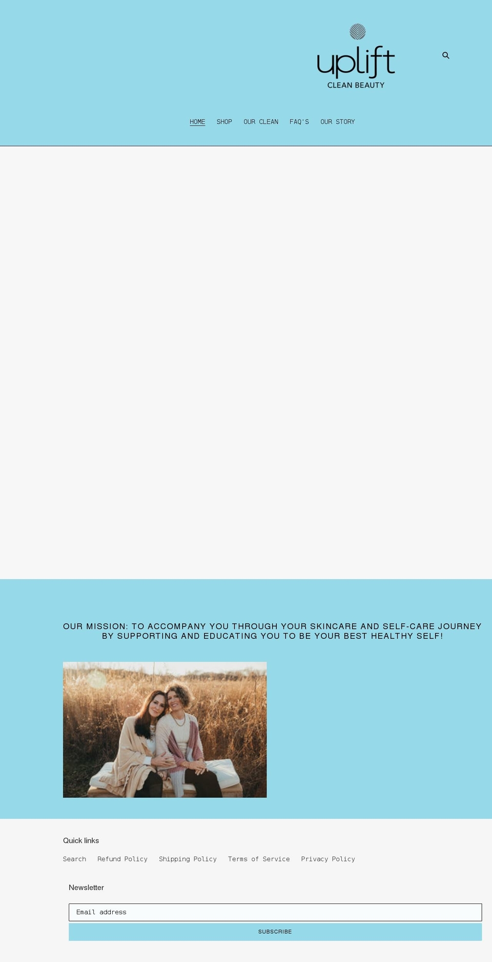 upliftcleanbeauty.com shopify website screenshot