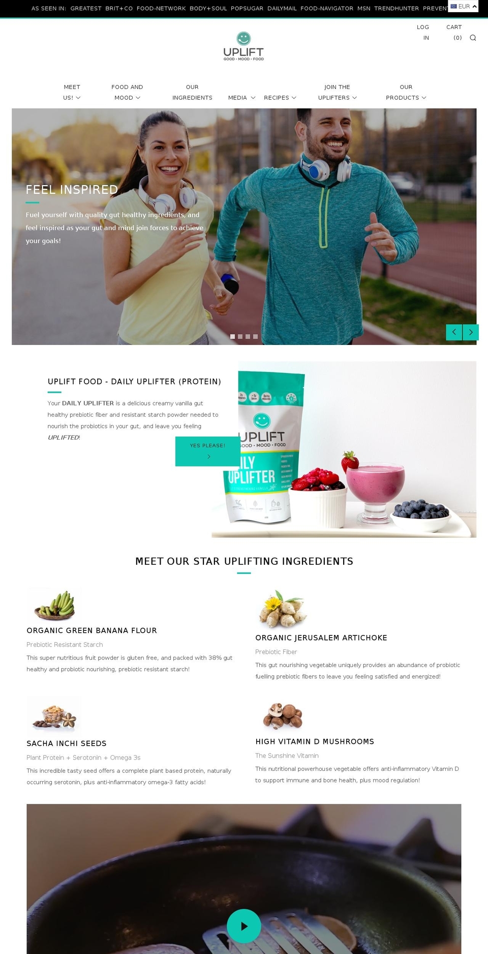 upliftfood.com shopify website screenshot