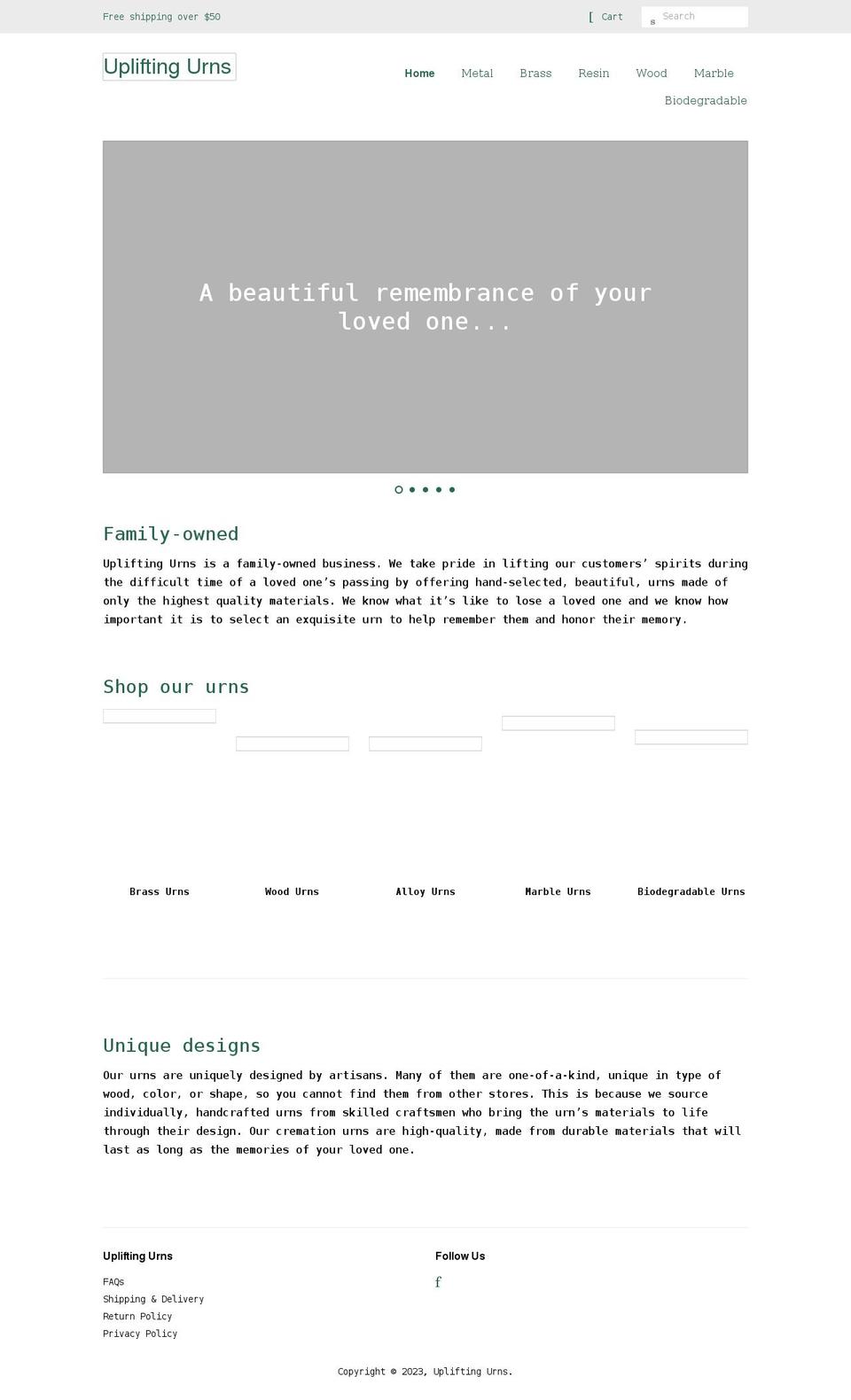 upliftingurns.com shopify website screenshot