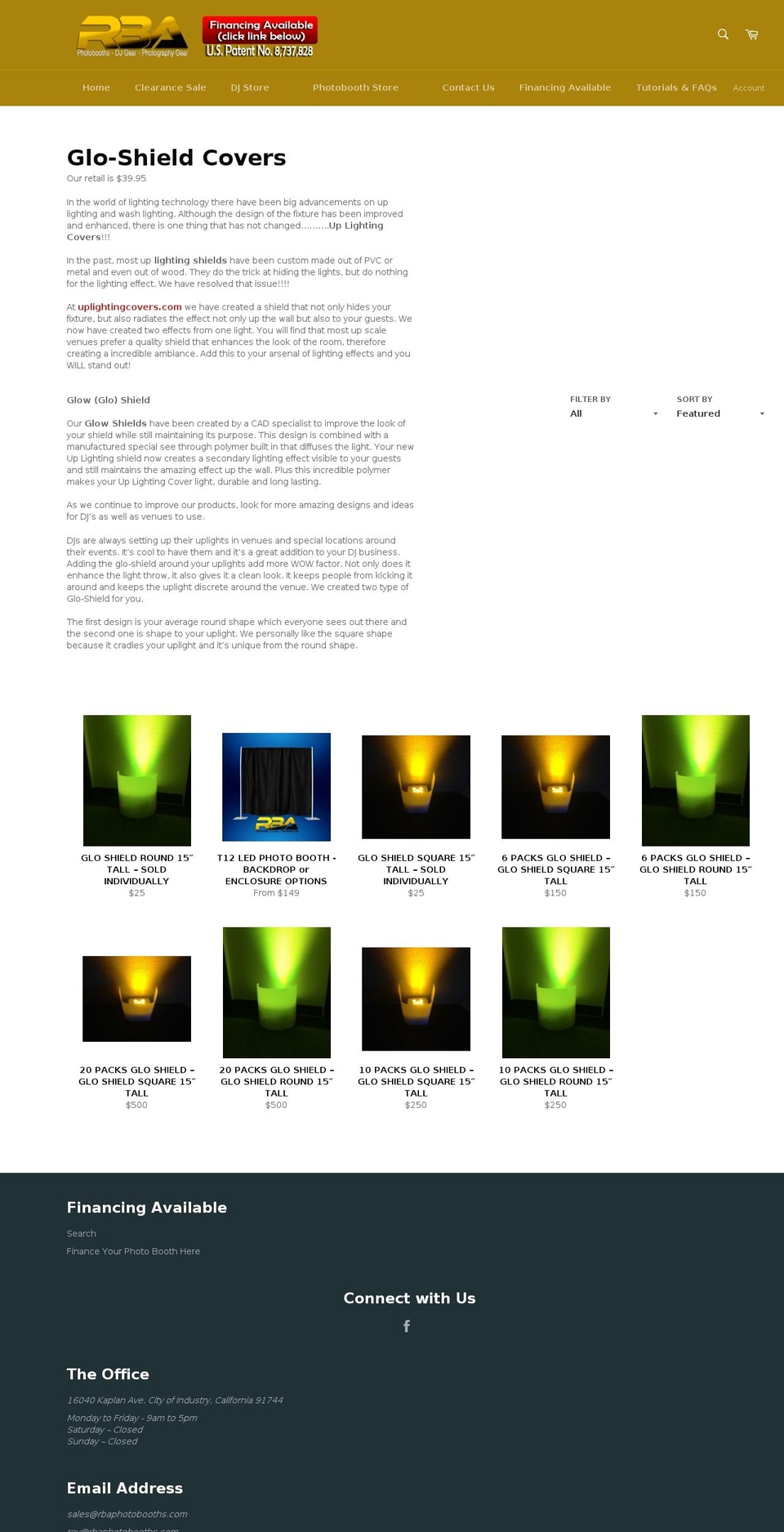 uplightingcovers.com — Shopify storefront screenshot