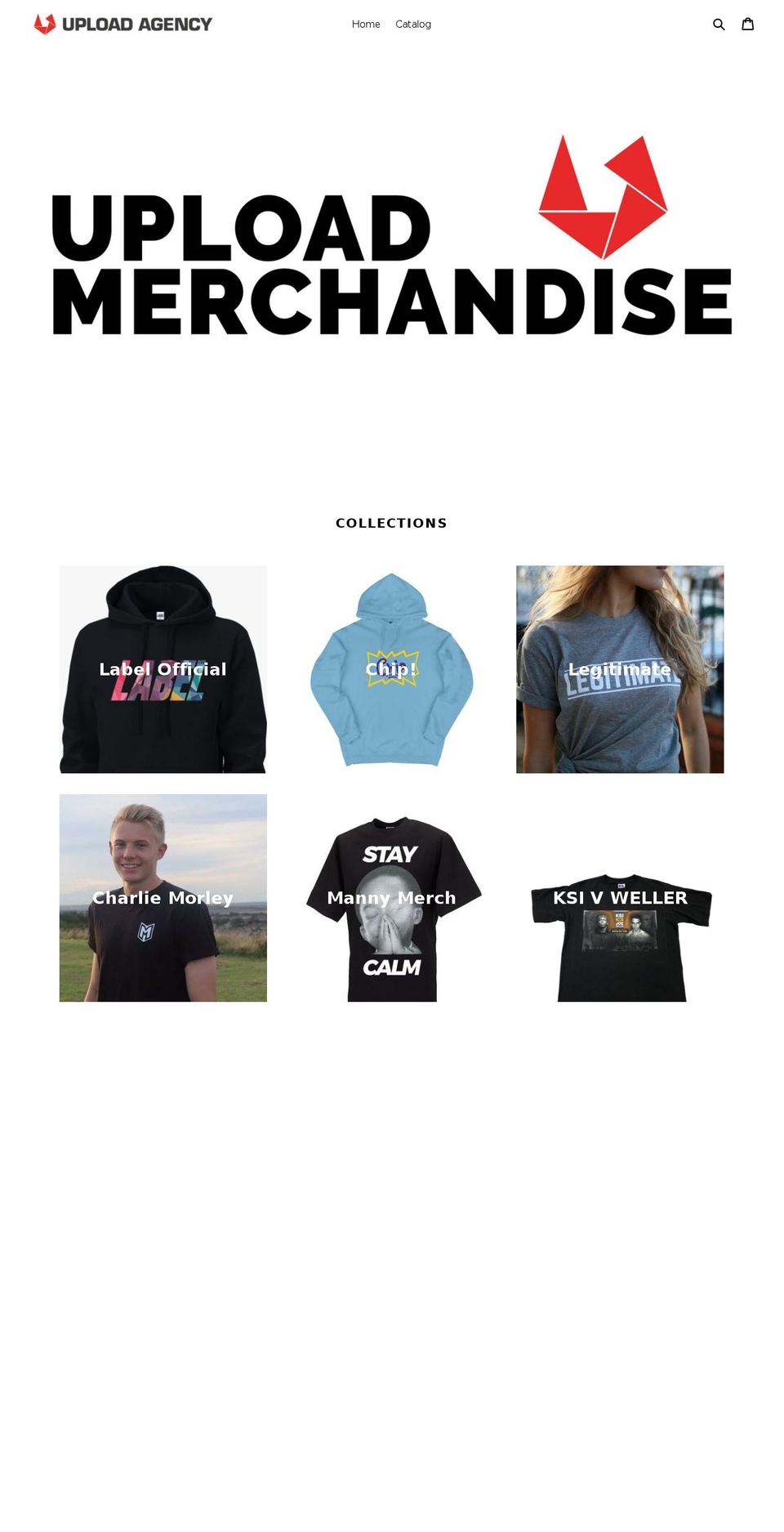 uploadmerchandise.com — Shopify storefront screenshot