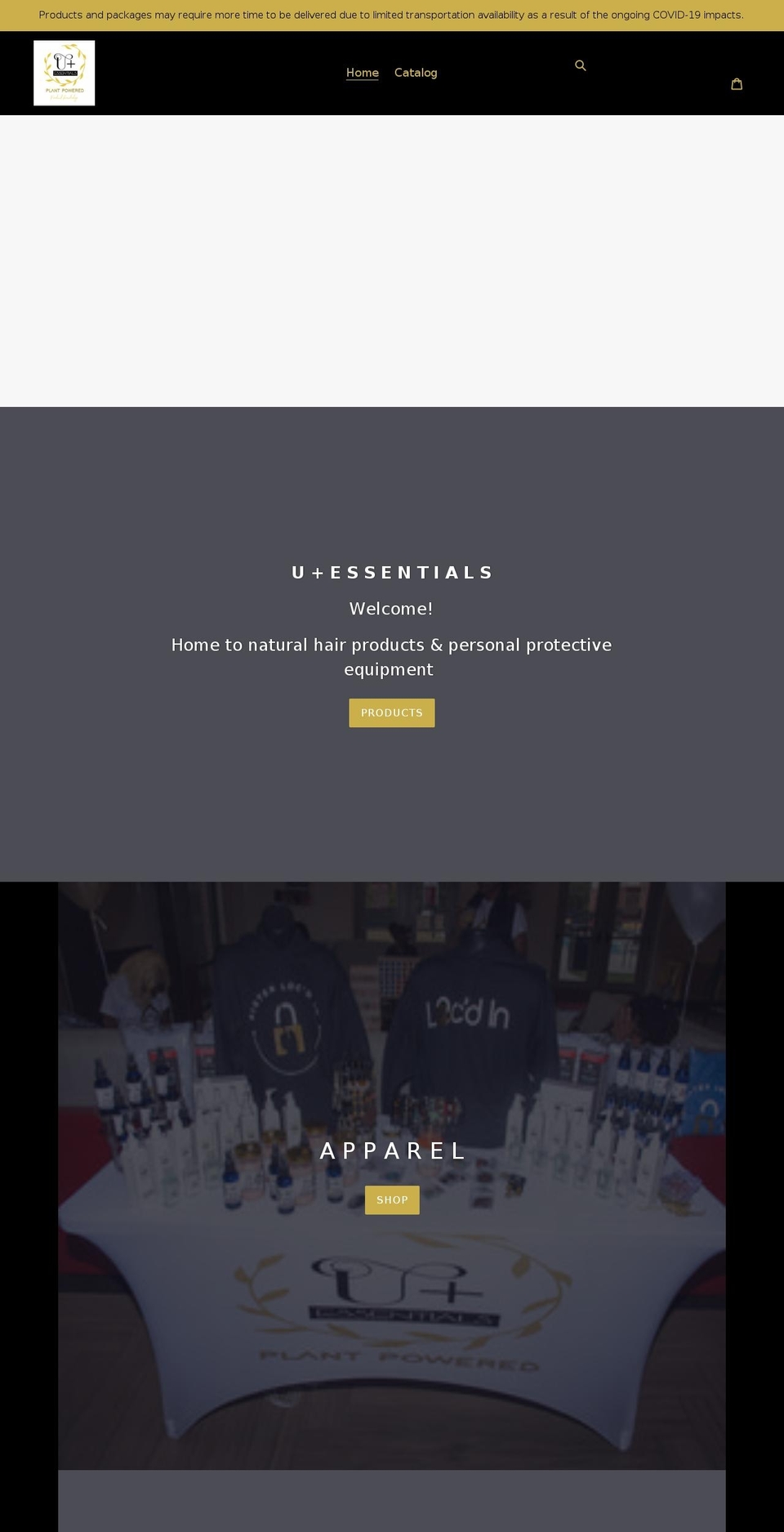 uplusessentials.com shopify website screenshot