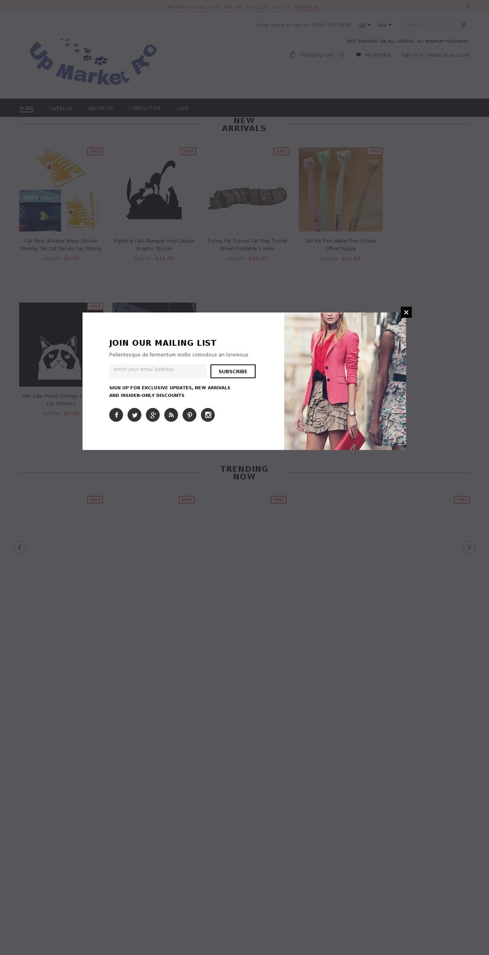 upmarketpro.com shopify website screenshot