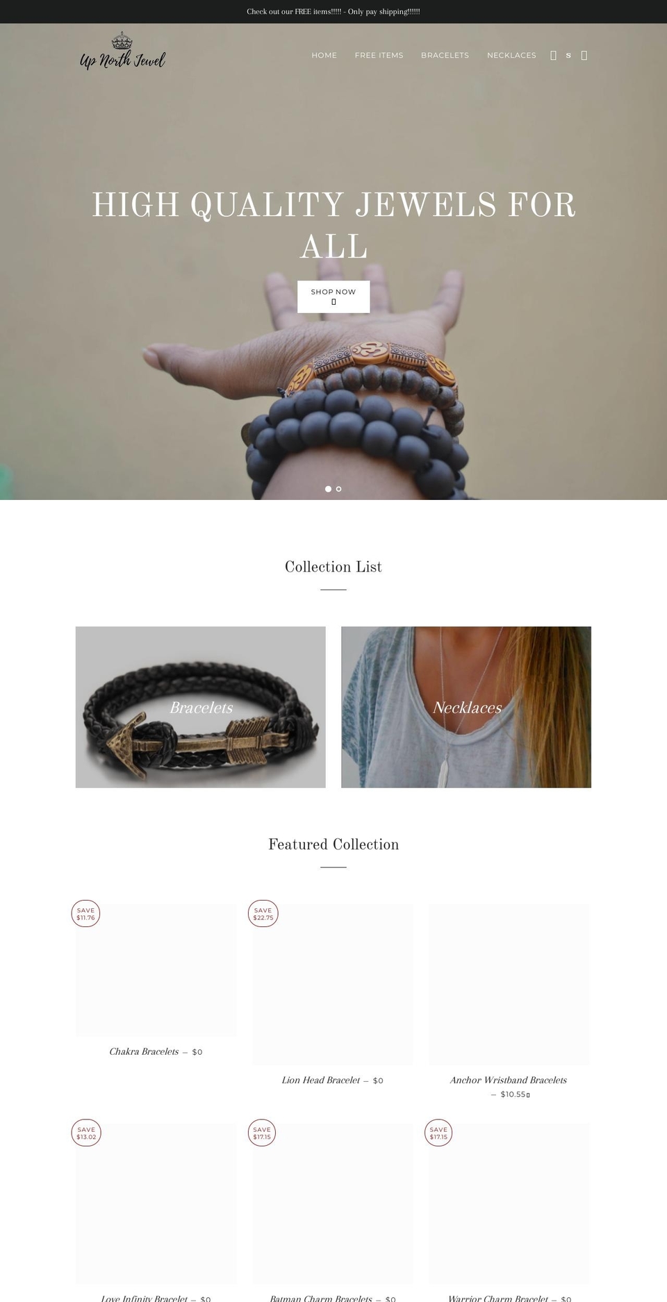 upnorthjewel.com — Shopify storefront screenshot