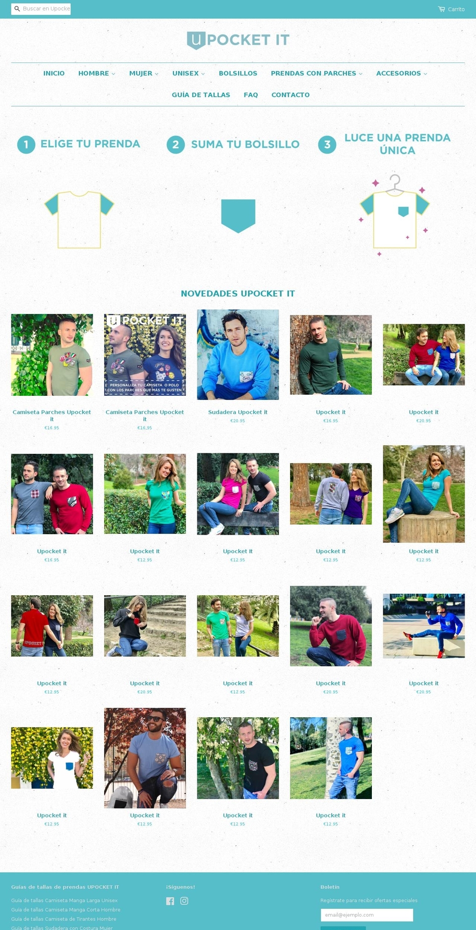 upocketit.com shopify website screenshot