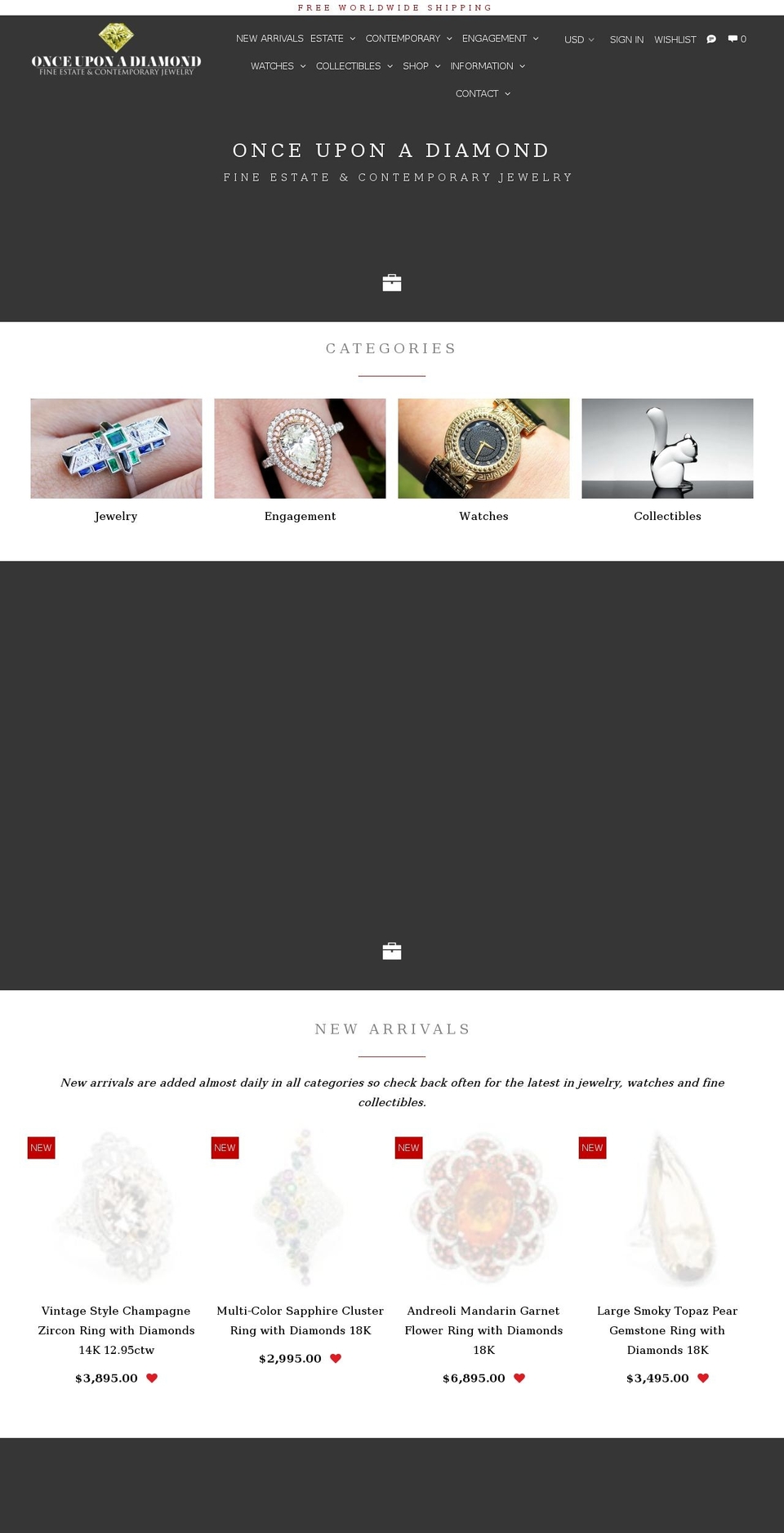 uponadiamond.com — Shopify storefront screenshot
