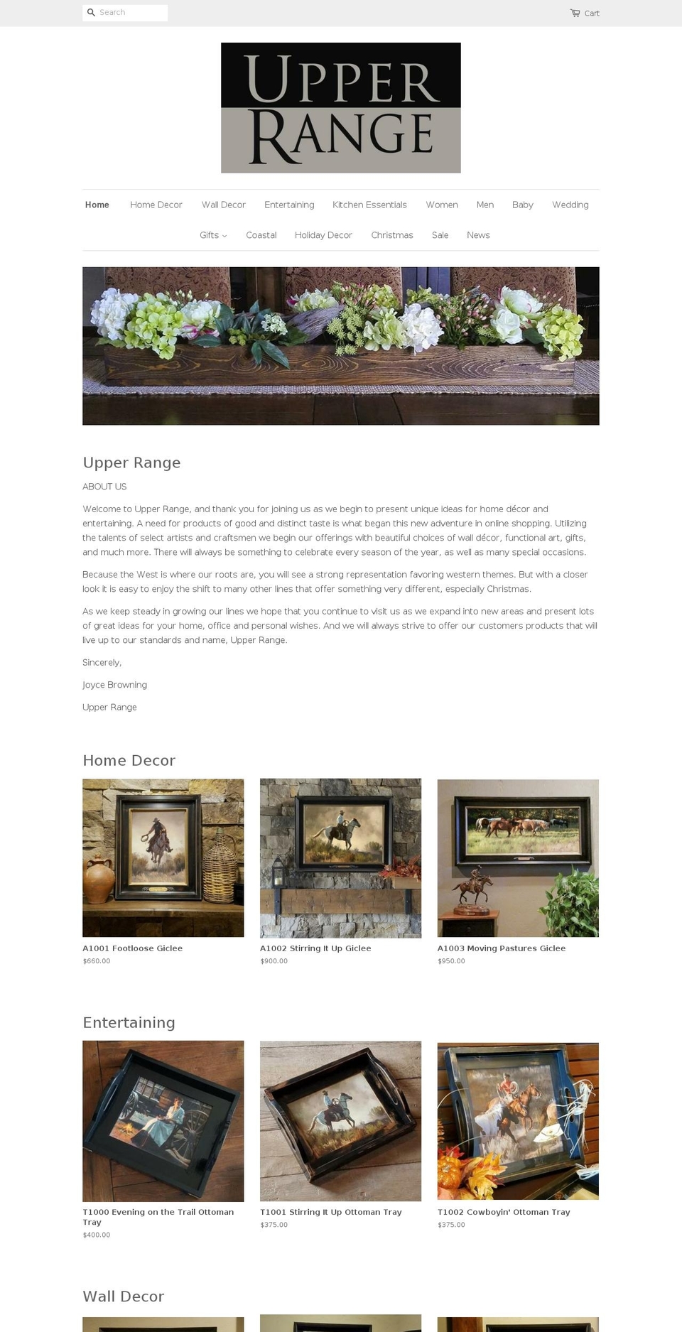 upper-range.com — Shopify storefront screenshot