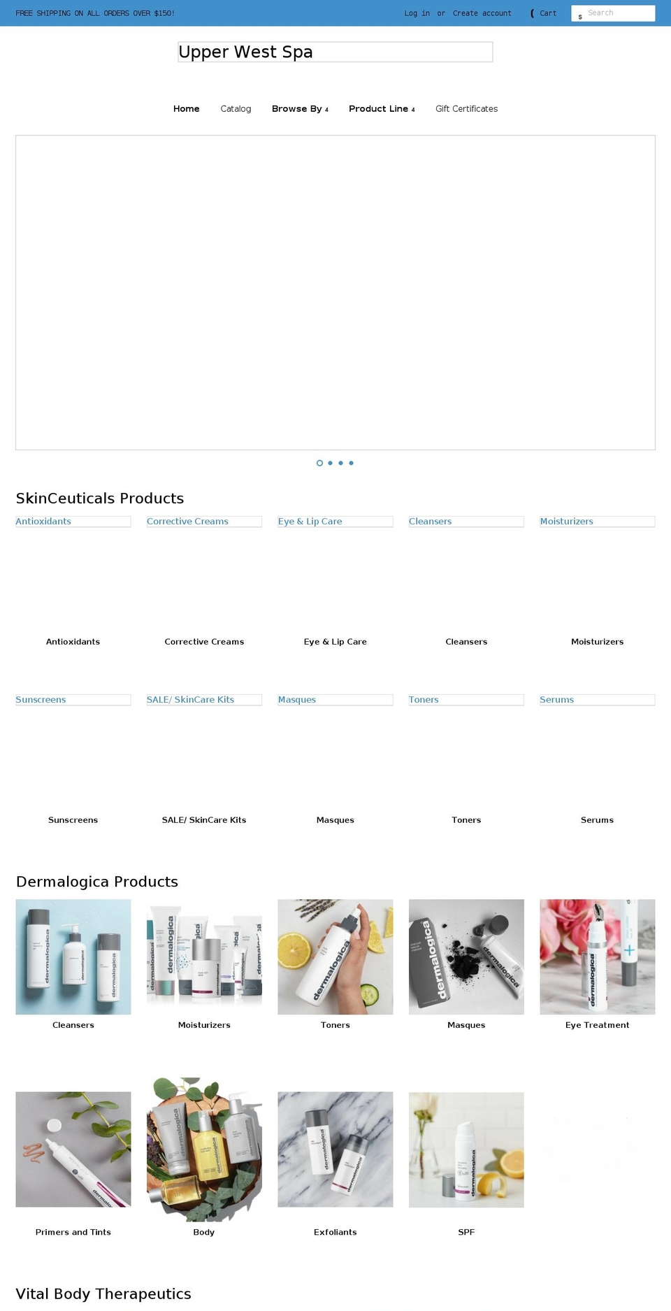 upper-west-spa.myshopify.com shopify website screenshot