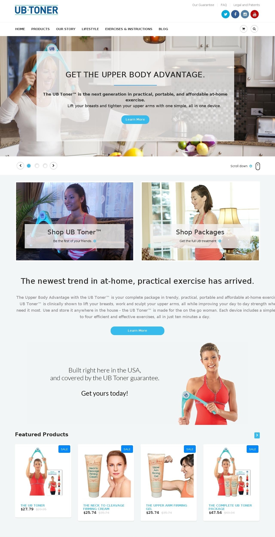 upperbodytoning.com shopify website screenshot