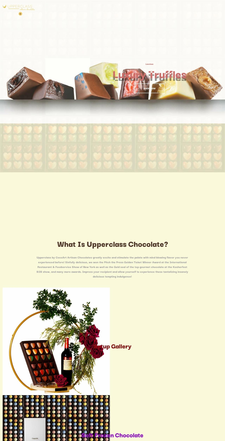 upperclasschocolates.com shopify website screenshot