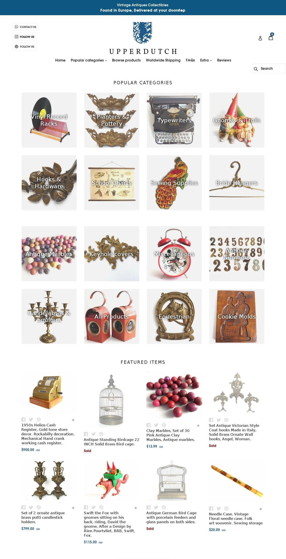 upperdutch.com shopify website screenshot