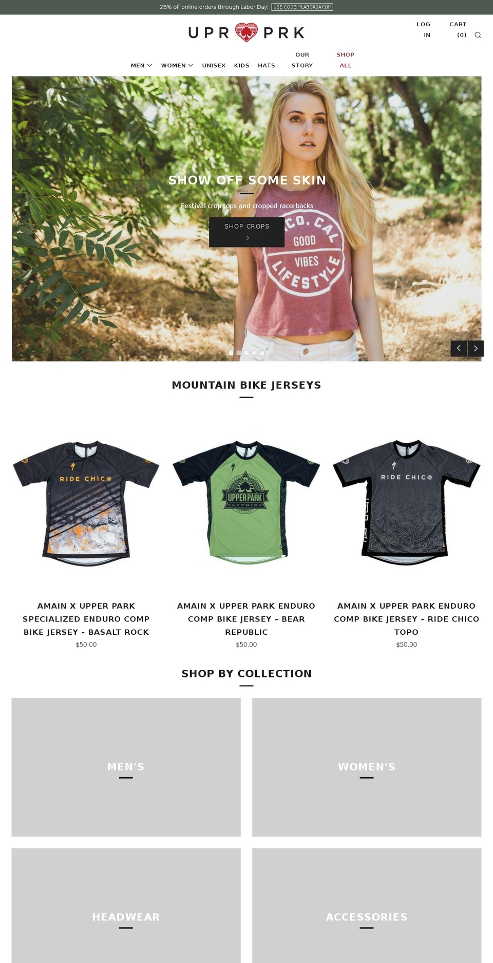 upperparkclothing.co shopify website screenshot