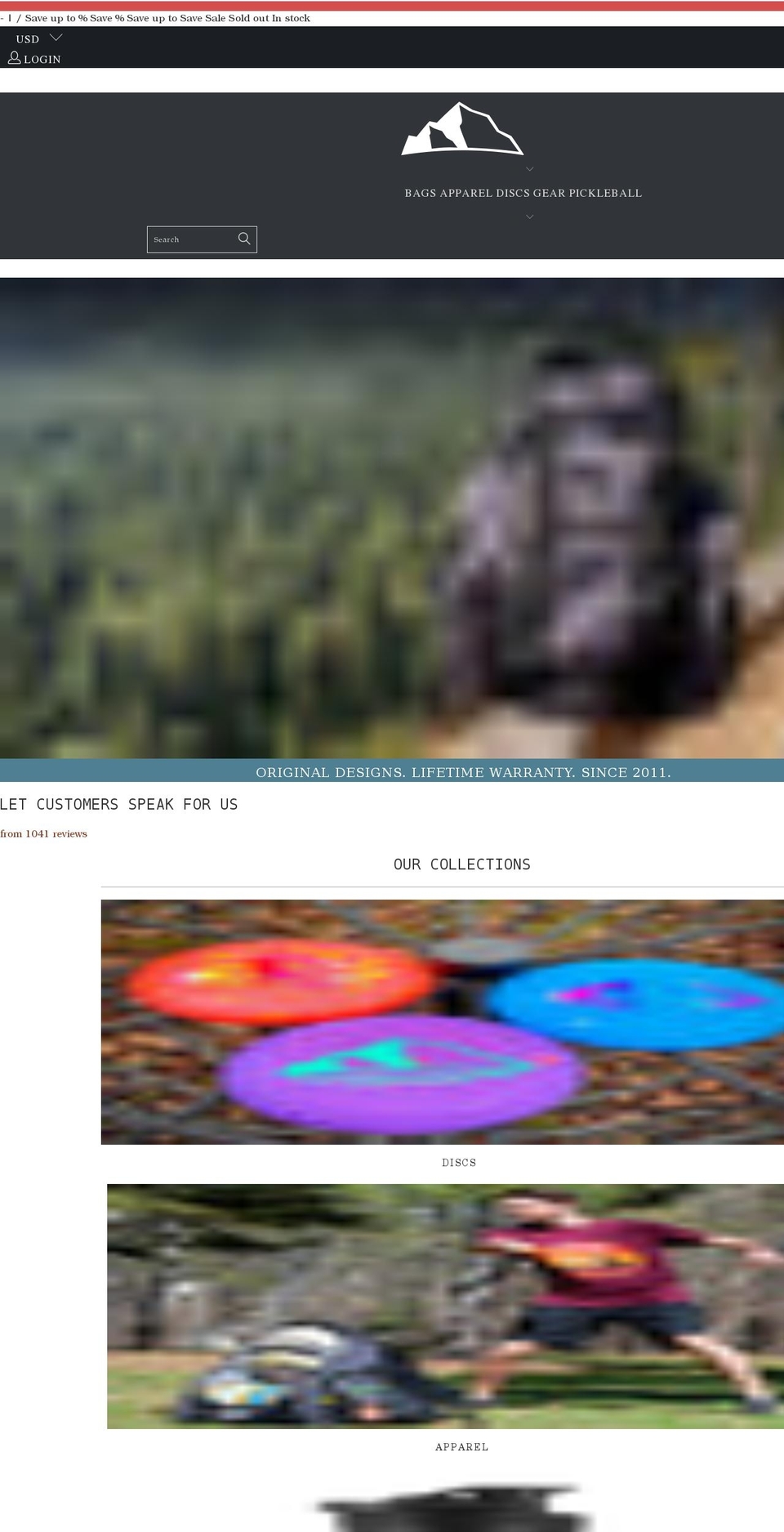 upperparkdiscgolf.com shopify website screenshot