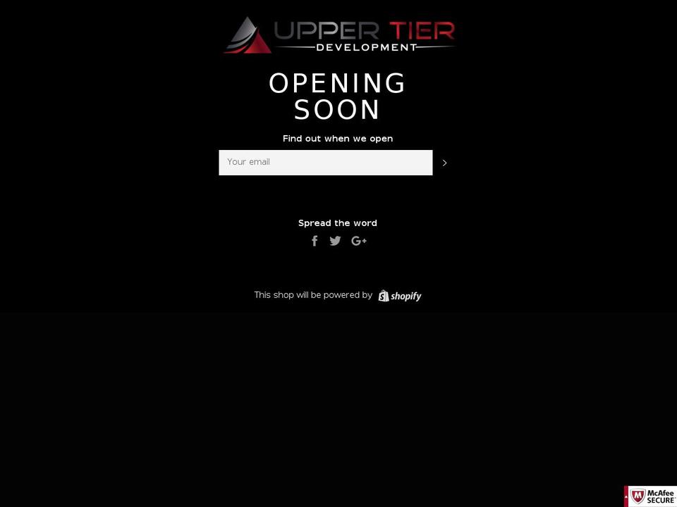 uppertierdevelopment.com shopify website screenshot