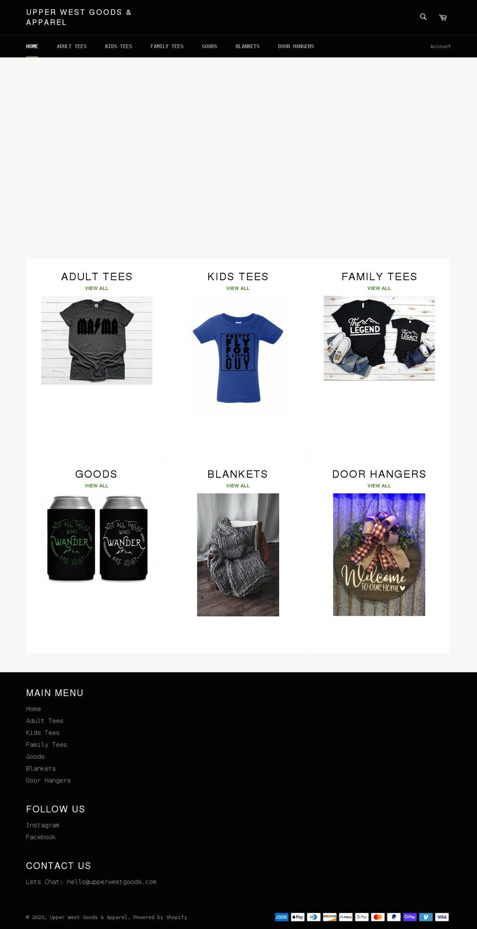 upperwestgoods.com shopify website screenshot