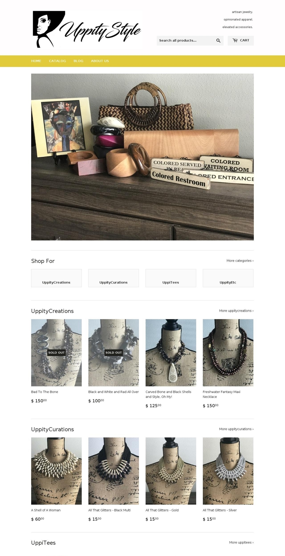 uppitystyle.com shopify website screenshot