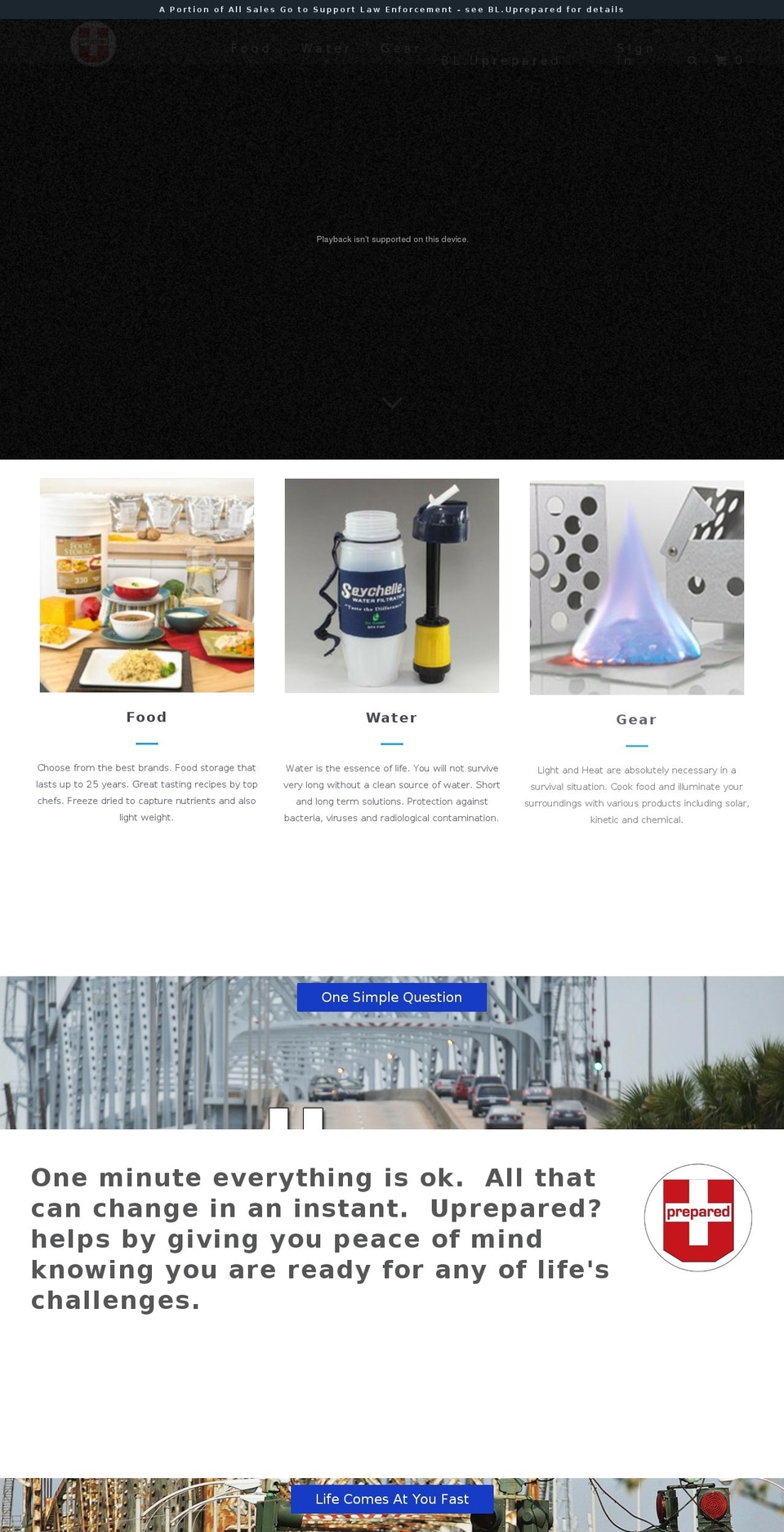 uprepared.com shopify website screenshot