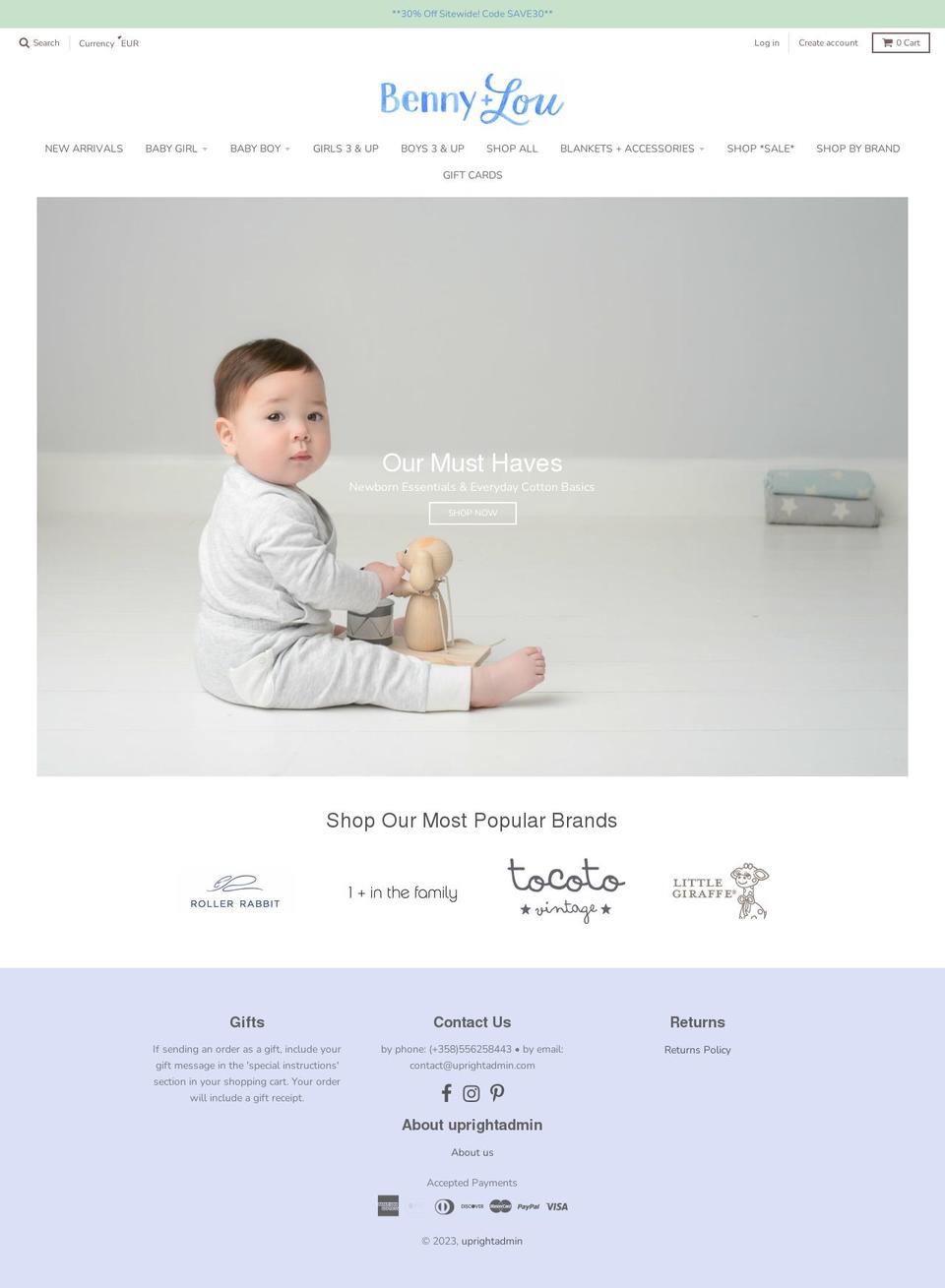 uprightadmin.com shopify website screenshot