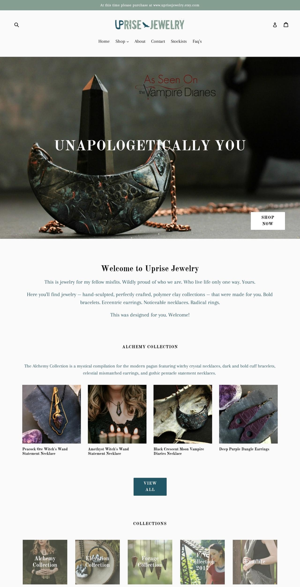 uprisejewelry.com shopify website screenshot