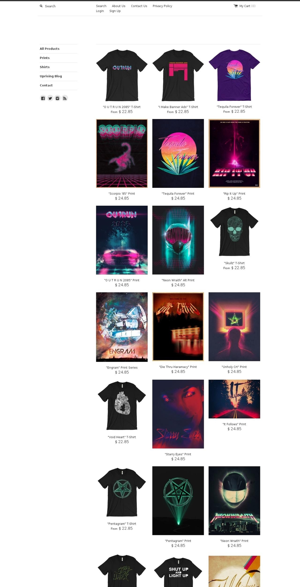 uprisinglifestyle.com — Shopify storefront screenshot
