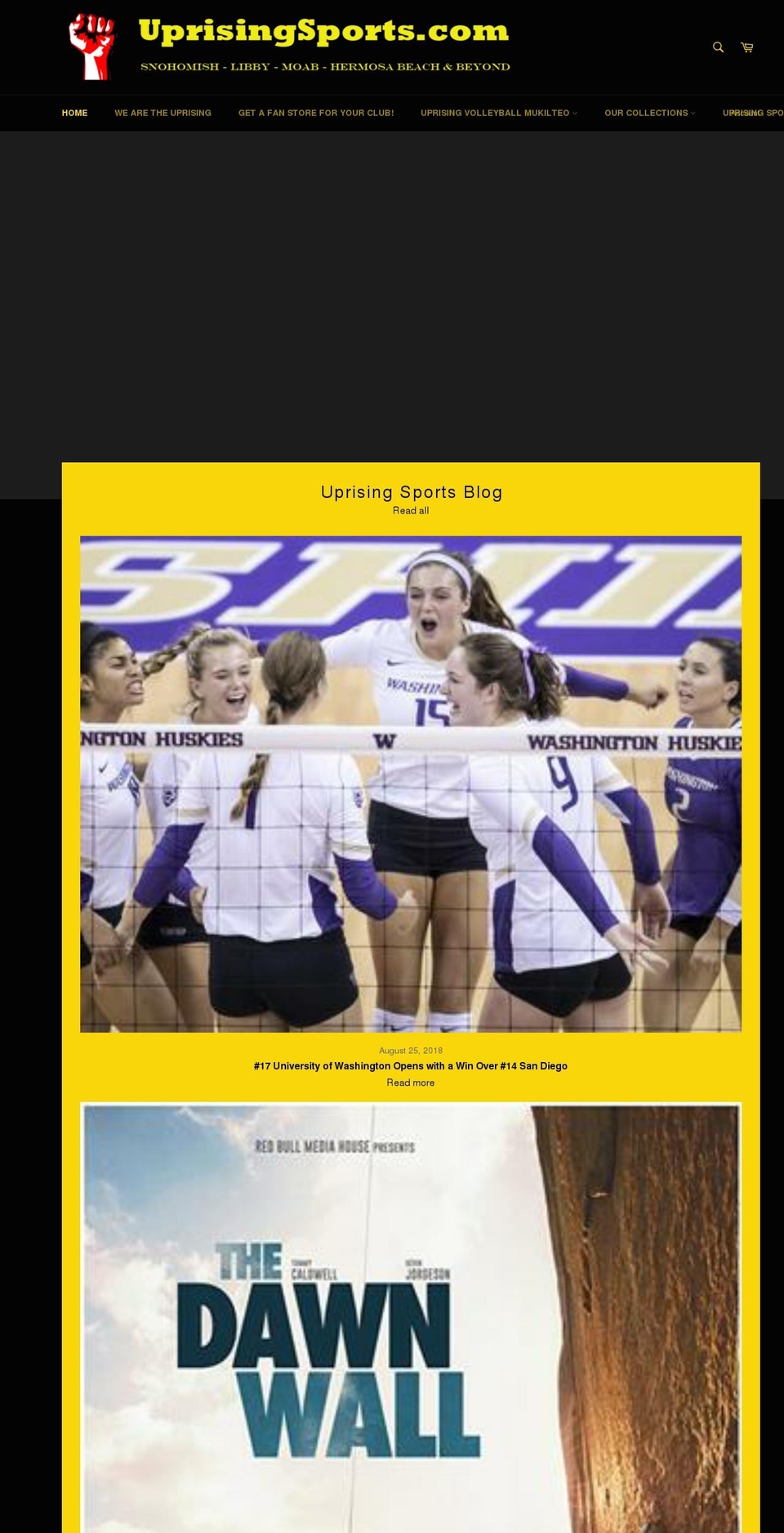 uprisingsports.com shopify website screenshot