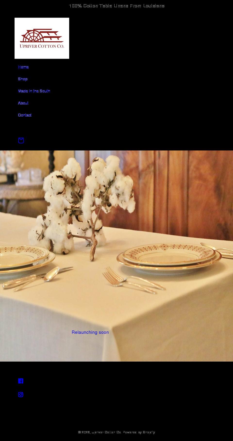 uprivercotton.com — Shopify storefront screenshot