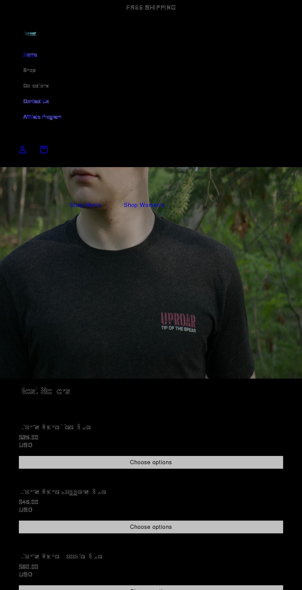 uproar.shop shopify website screenshot