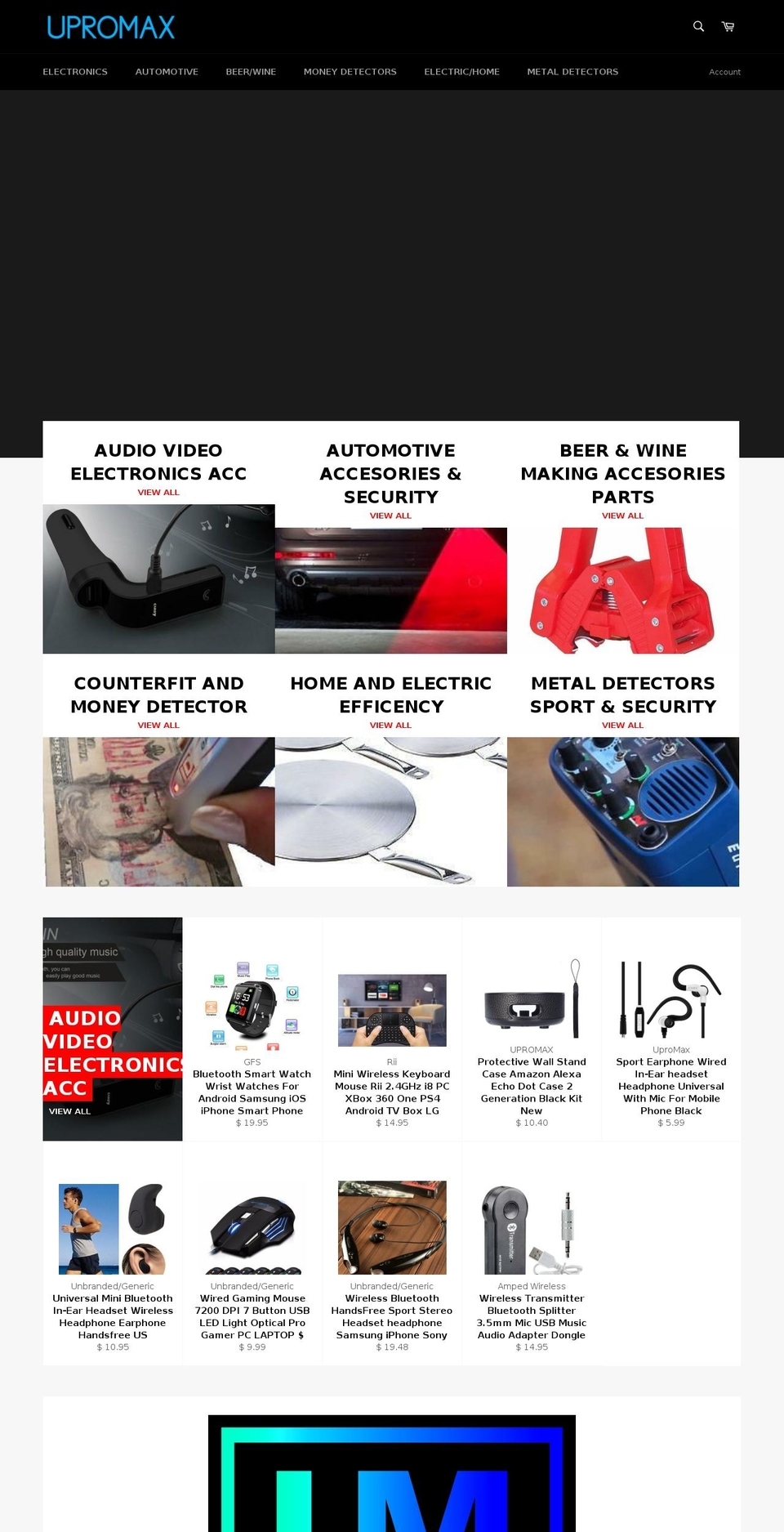 upromax.com shopify website screenshot