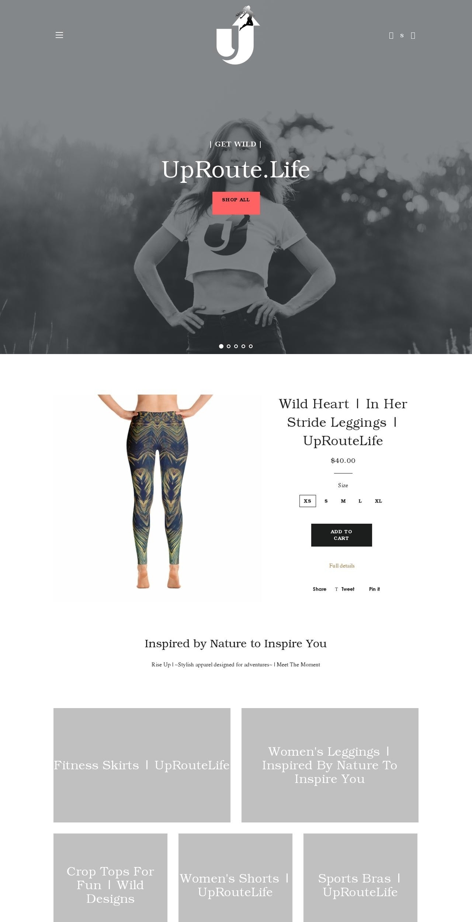 uproute.life shopify website screenshot