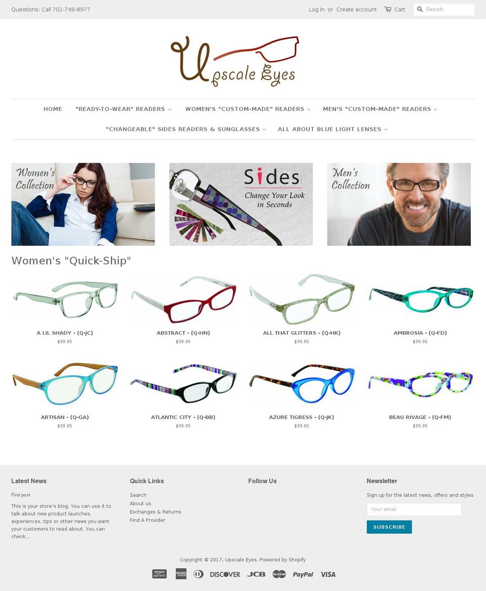 upscaleeyes.com shopify website screenshot