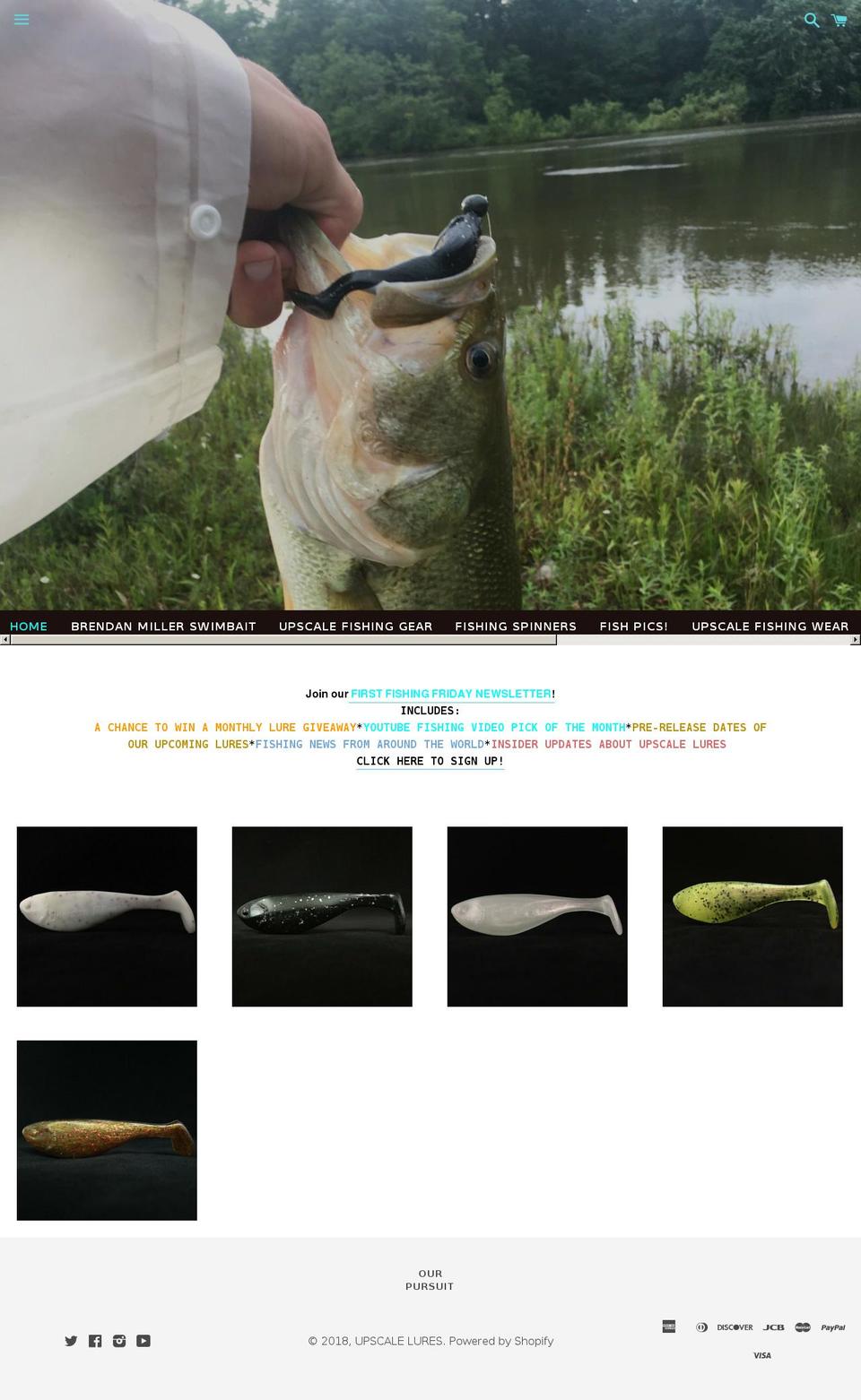 upscalelures.com shopify website screenshot