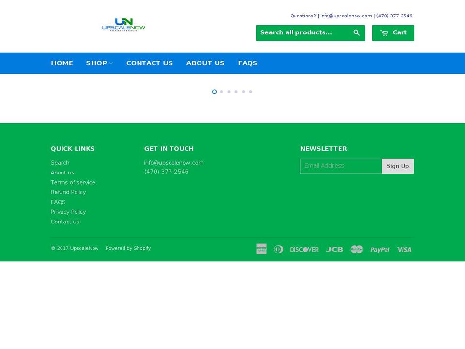 upscalenow.com shopify website screenshot