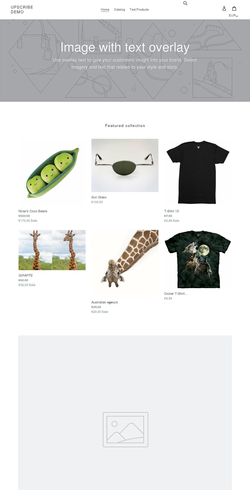 release Shopify theme site example upscribedemo.com