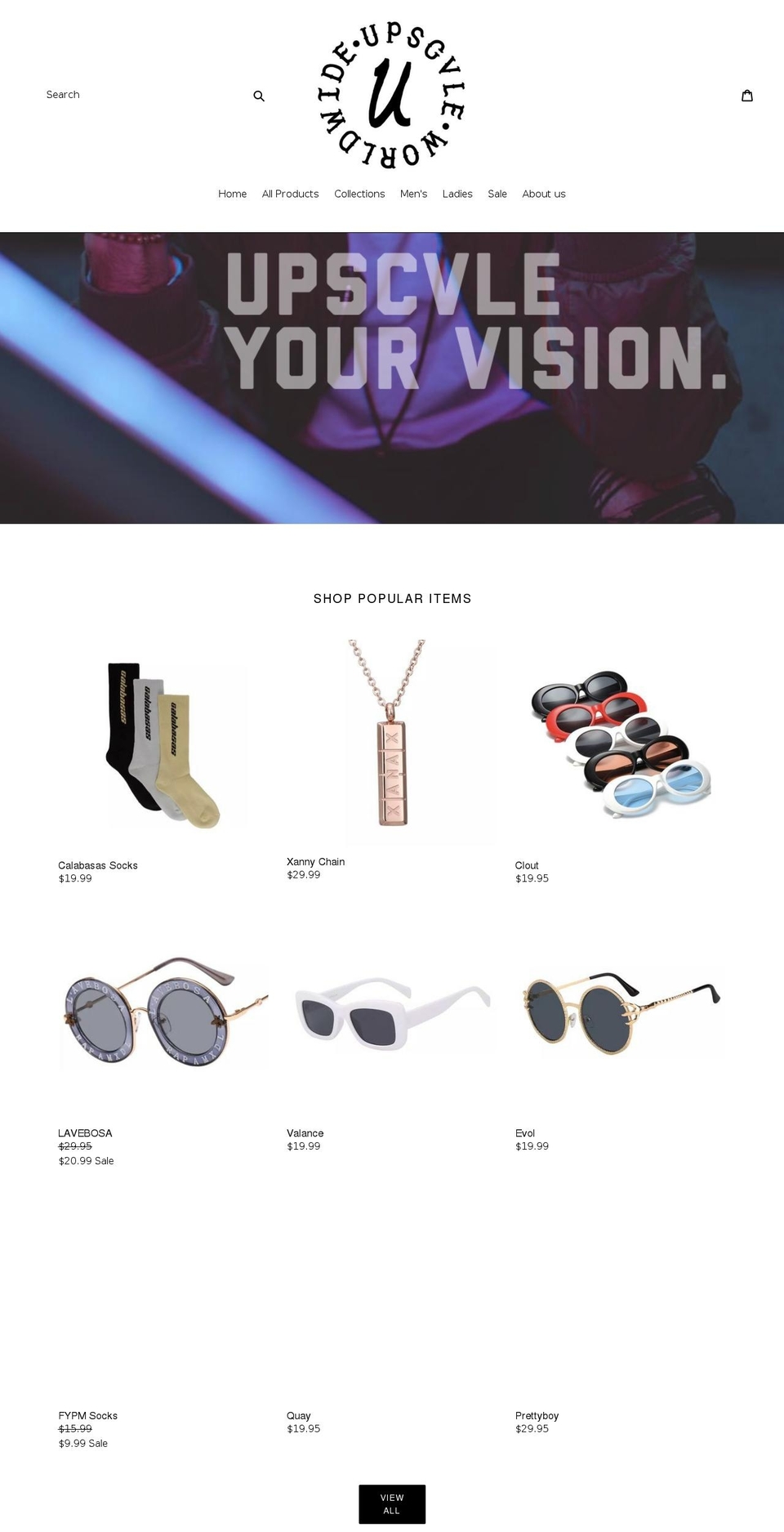 upscvle.com — Shopify storefront screenshot