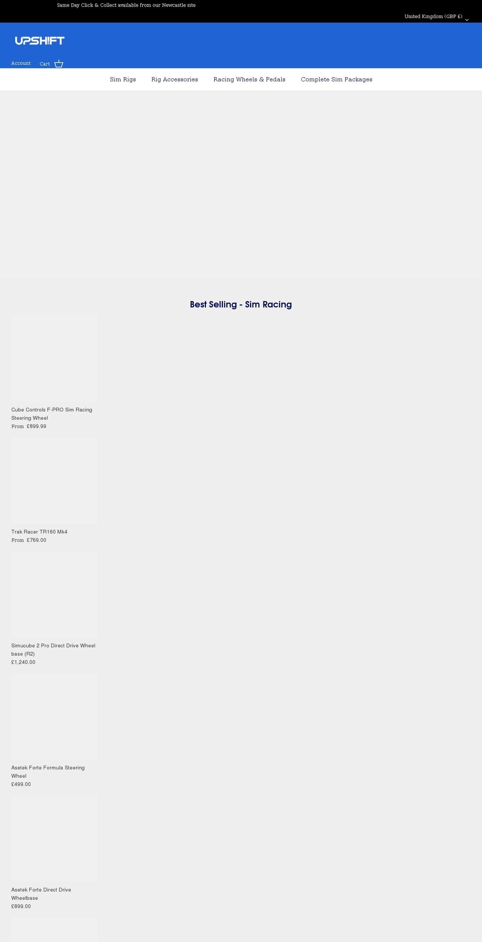 upshiftstore.co.uk shopify website screenshot