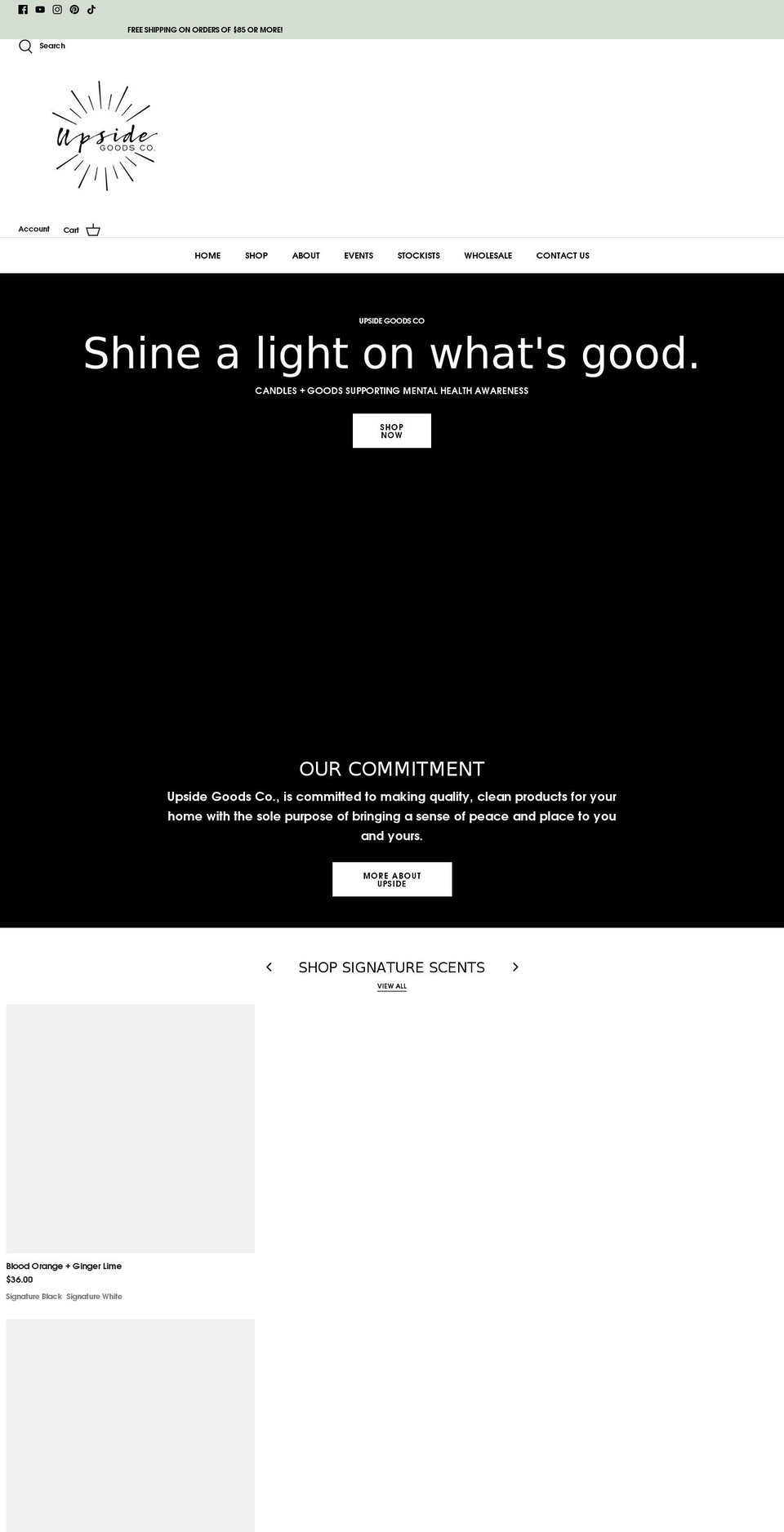 upsidegoodsco.com shopify website screenshot