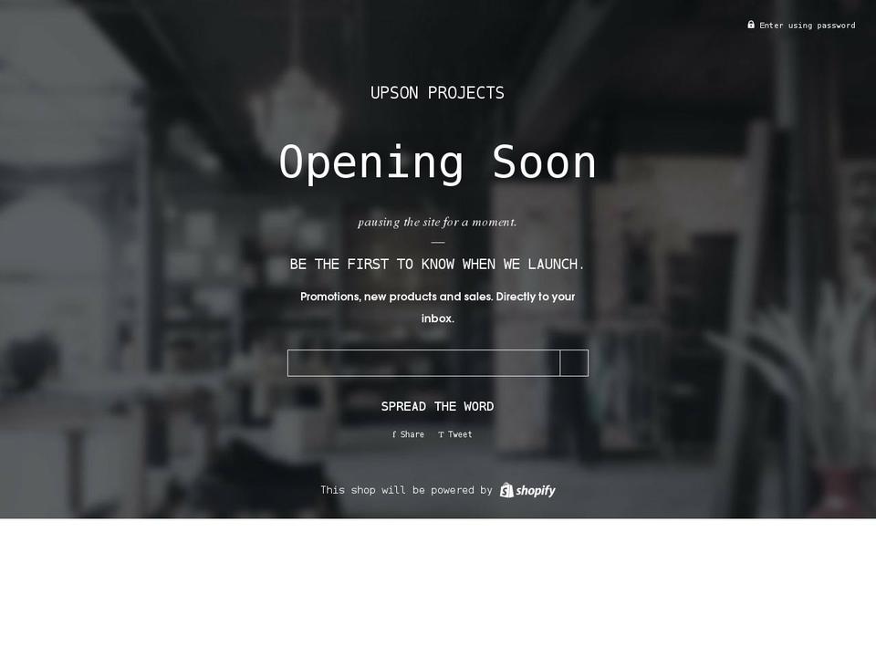 upsonprojects.com shopify website screenshot