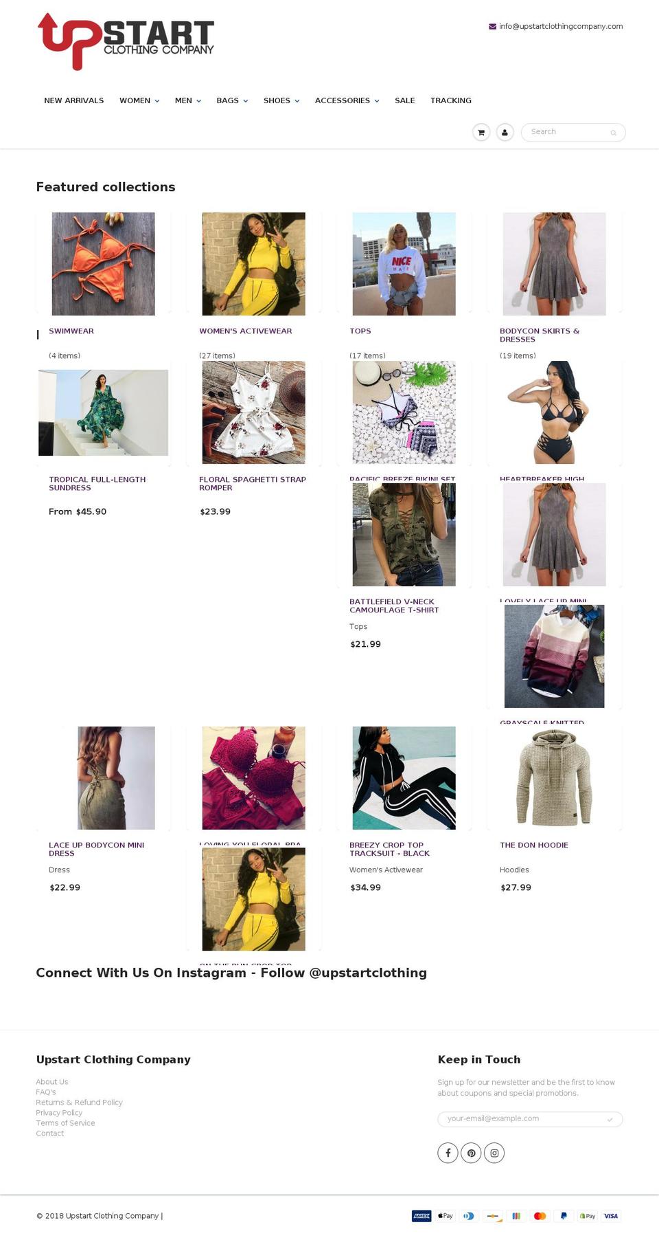upstartclothingcompany.com — Shopify storefront screenshot
