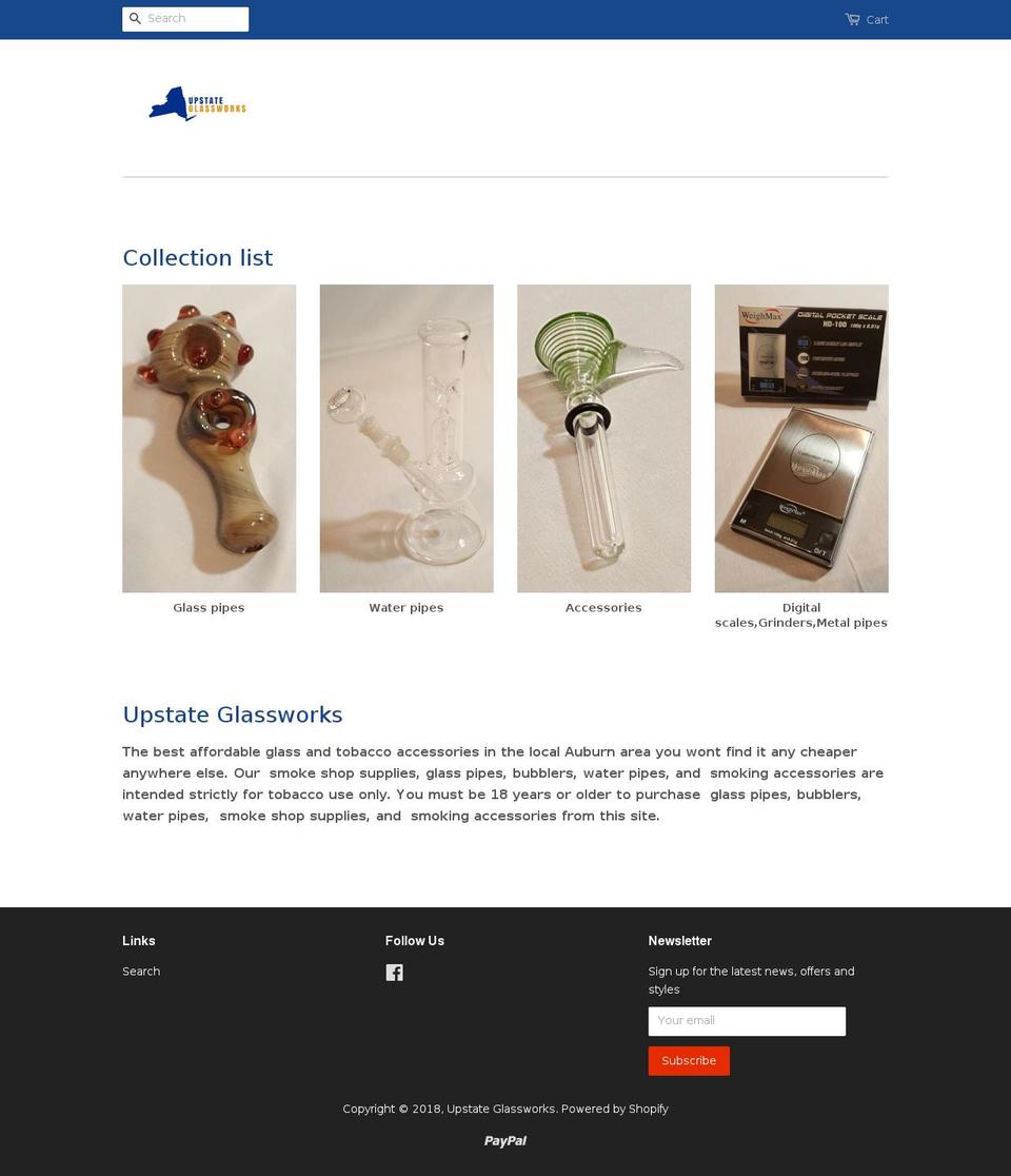 upstatenyglass.com shopify website screenshot