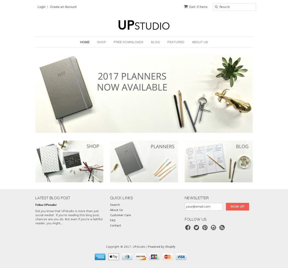 upstudionc.com shopify website screenshot