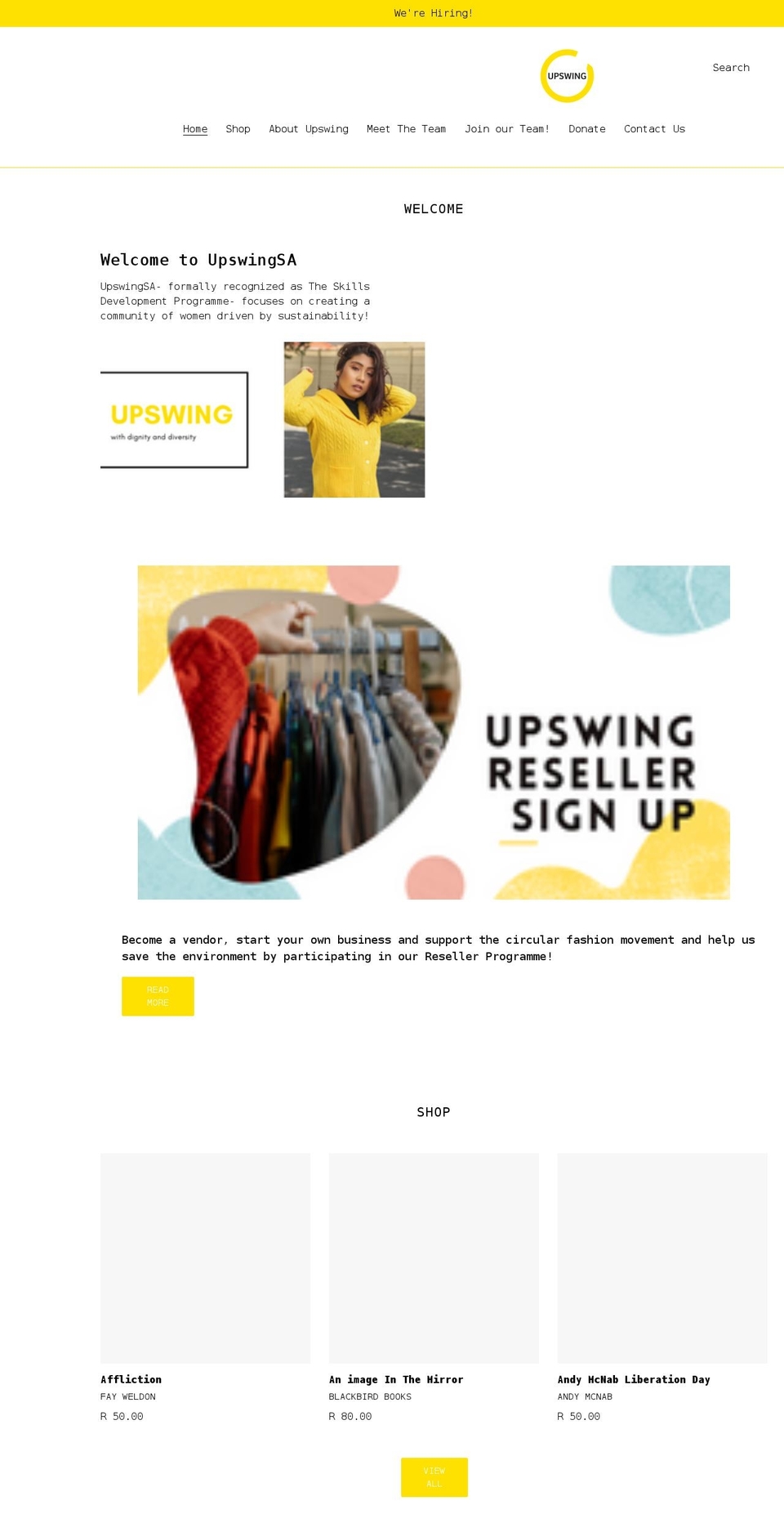 upswingsa.com shopify website screenshot