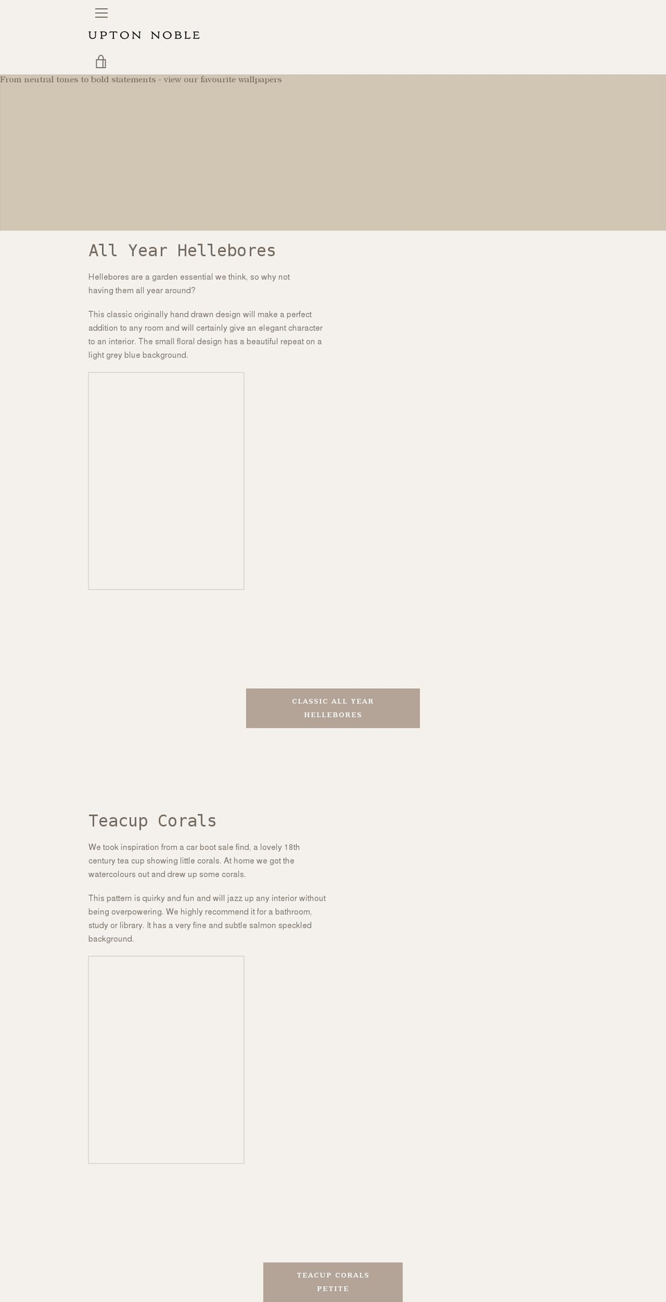 upton-noble.com shopify website screenshot