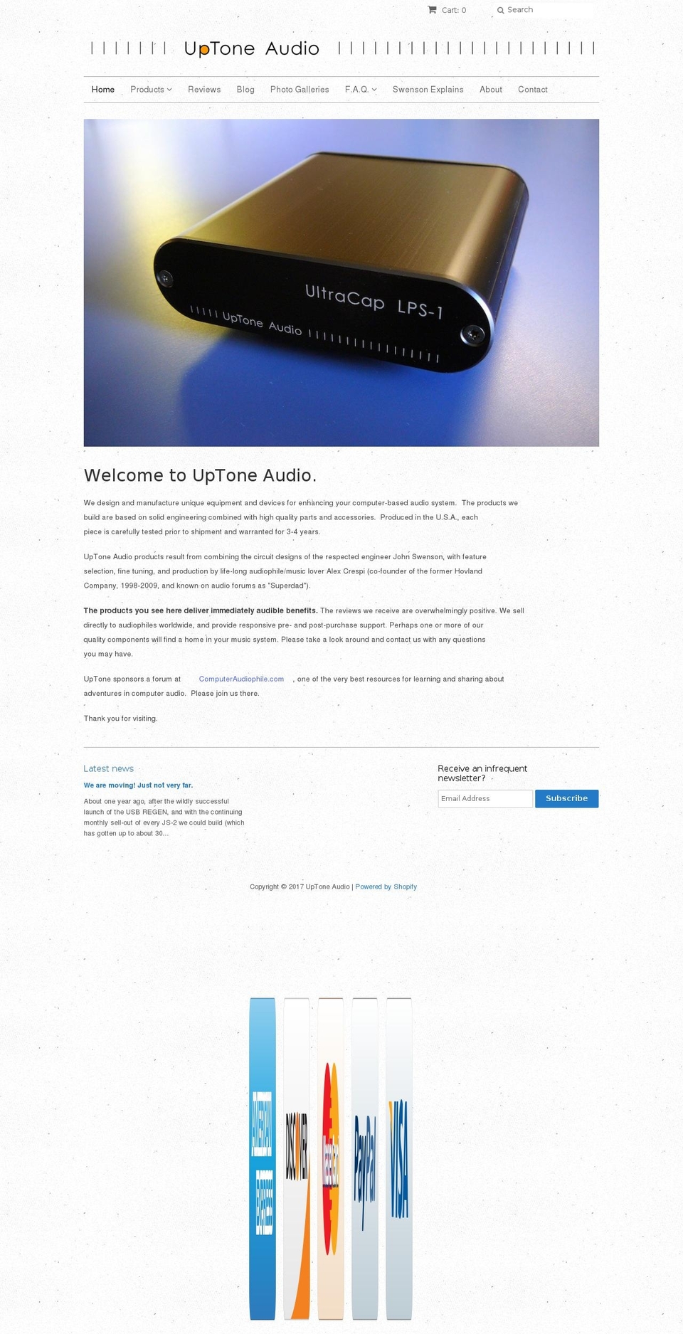 uptoneaudio.com shopify website screenshot