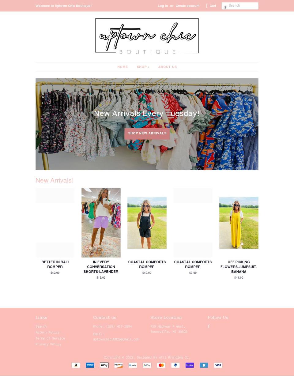 uptownchic.shop shopify website screenshot