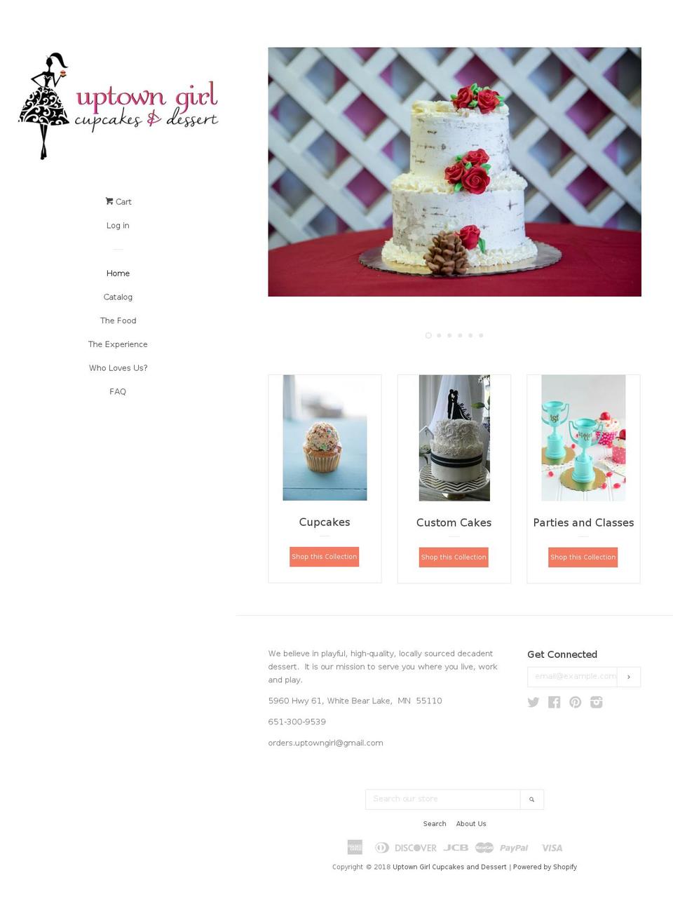 uptowngirlcupcakesanddessert.com — Shopify storefront screenshot